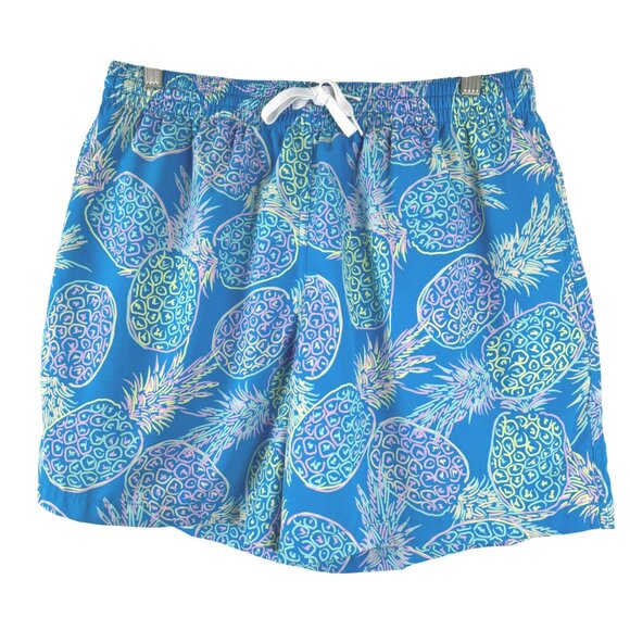 Chubbies‎ The Bay Breezes Swim Trunks Shorts Mens XL Pineapple Blue SS-1859 - Picture 1 of 9